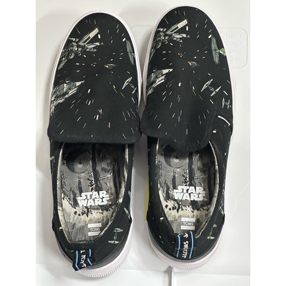 Toms Womens Travel Lite Star Wars Slip On Low Top Black Sneakers Shoes Size 7 - Picture 3 of 4